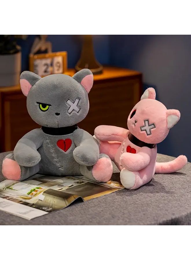 Pink Creepy Gothic Cat Plush Spooky  Stuffed Animal Doll Gift - Image 5